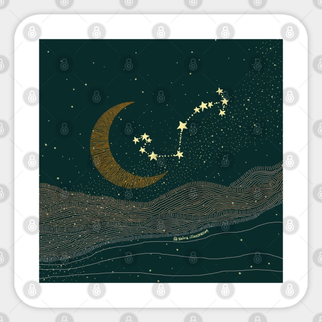 Scorpio Night Sky Sticker by Sierraillustration